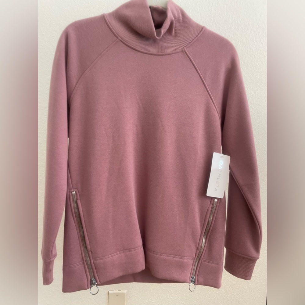 NWT Athleta Cozy Karma Side Zip Funnel Neck